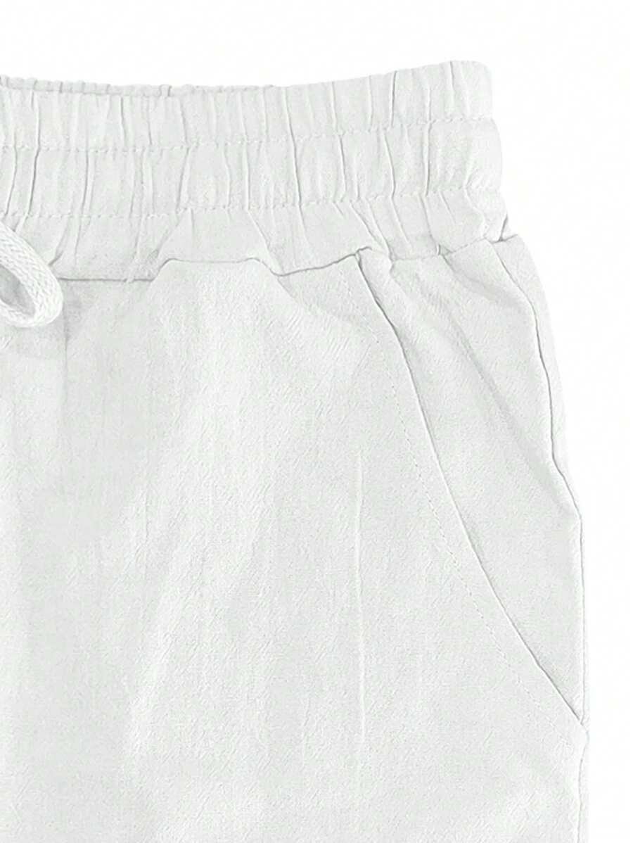 MATHIS | LEKKIE SPODNIE Z LNU Z SZNURKIEM