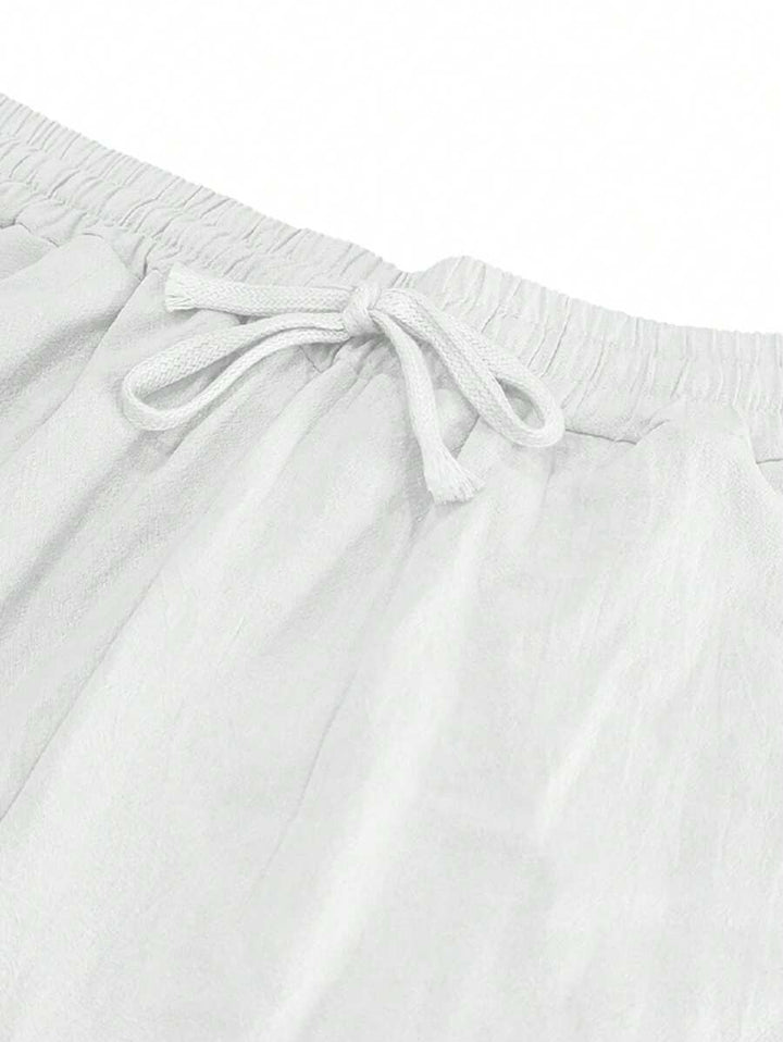 MATHIS | LEKKIE SPODNIE Z LNU Z SZNURKIEM