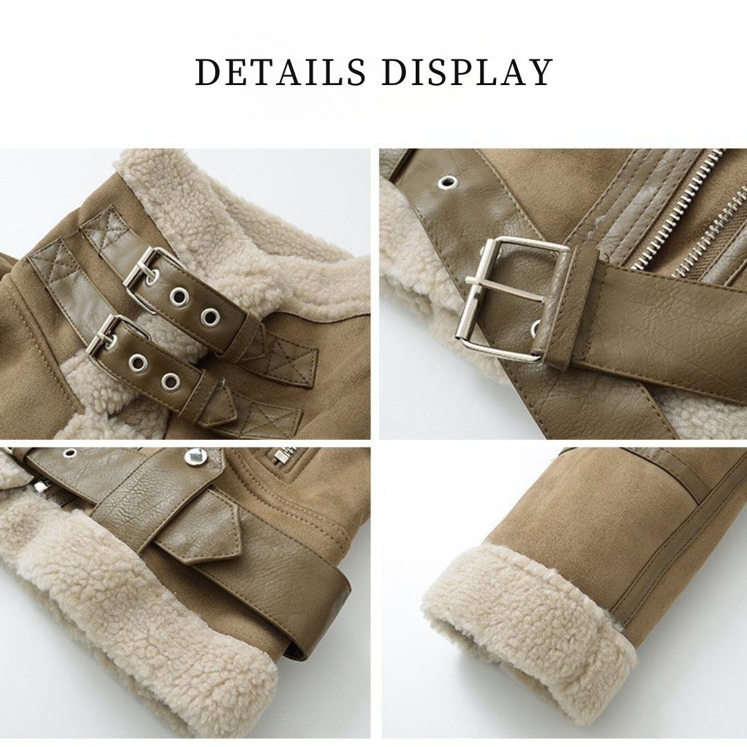 Flora | Kurtka z zamszu, aksamitu i owczej wełny