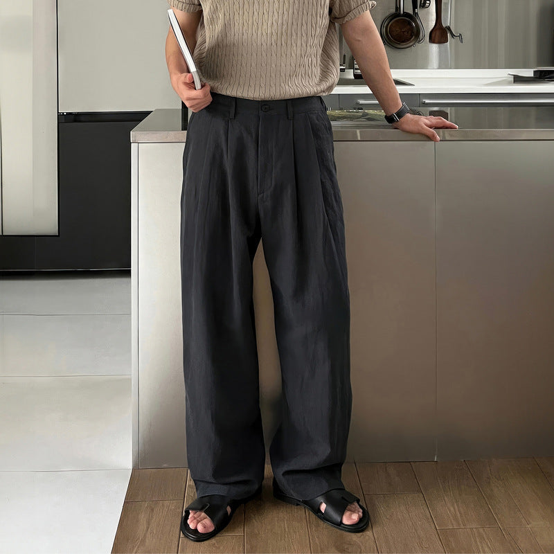 LOUIS | SPODNIE Z LNU Z SZEROKIMI NOGAWKAMI